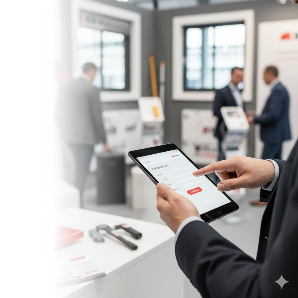 Stand Batibouw avec interactions commerciales